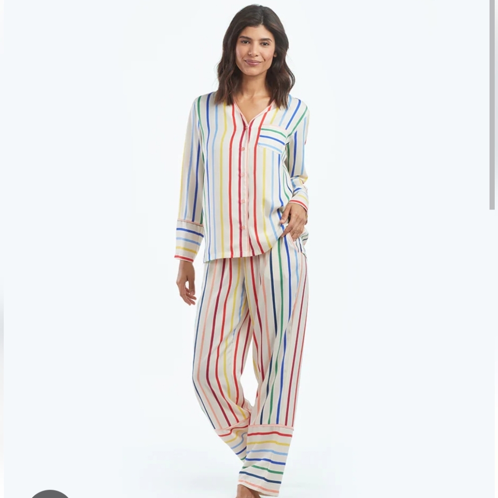 Summersalt Striped Cloud 9 Silky Pajamas Set - Size small